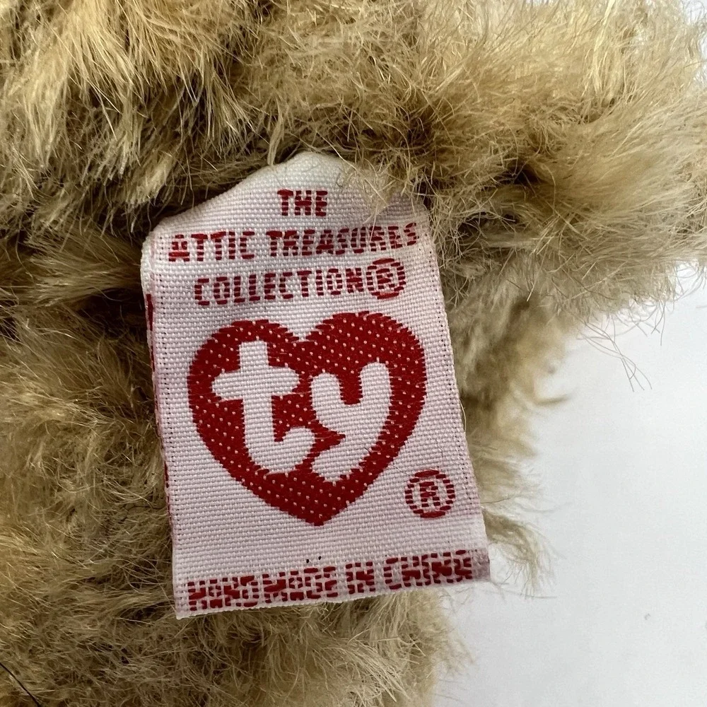 Ty Dog Plush Stuffed Animal Toy Attic Treasures CASSANDRA Pup w/ Bow 7